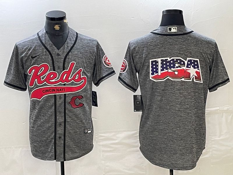 Men Cincinnati Reds Blank Grey Jointly 2024 Nike MLB Jersey style 4->cincinnati reds->MLB Jersey